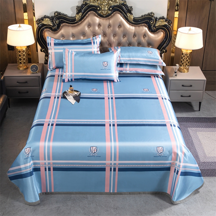 91家纺网 家纺一手货源 找家纺 梵克保罗 2024新款印花冰丝凉席套件-系列一 时尚格调