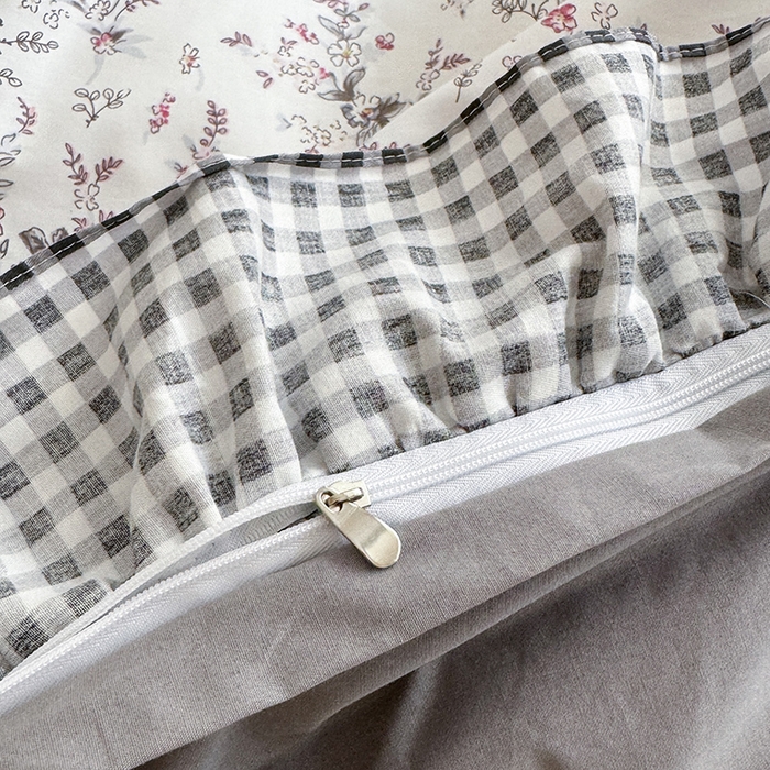 91家纺网 家纺一手货源 找家纺 沐棉 2024新款韩式公主风全棉花边四件套 心弦