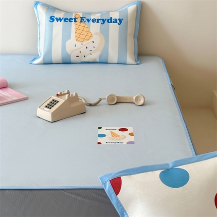 91家纺网 家纺一手货源 找家纺 （总）三味舒屋2025新款900D高端数码印花养生冰丝凉席（新升级7A抗菌）床笠款