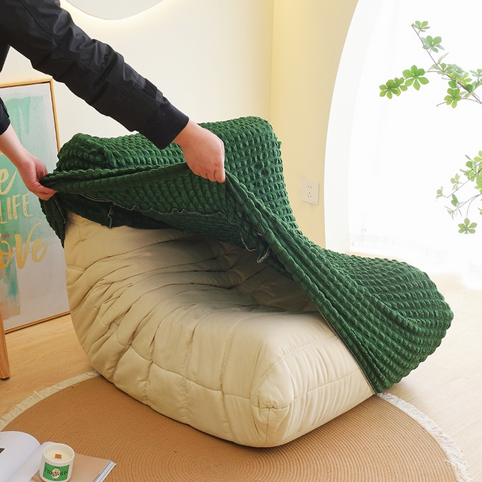 91家纺网 家纺一手货源 找家纺 （总）启博家纺 2024新款简约舒适泡泡纱系列-毛毛虫懒人沙发套