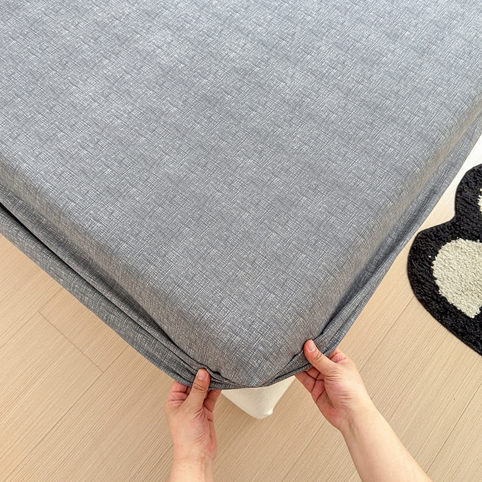 91家纺网 家纺一手货源 找家纺 吉象家纺 2024新款老粗布三件套-床笠款 墨