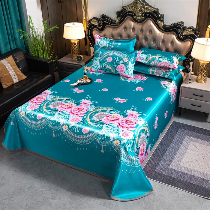 91家纺网 家纺一手货源 找家纺 梵克保罗 2024新款印花冰丝凉席套件-系列一 雍容华贵