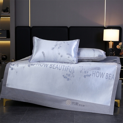 青雅 2025新款抗菌粗冰丝席 冰丝-蓝