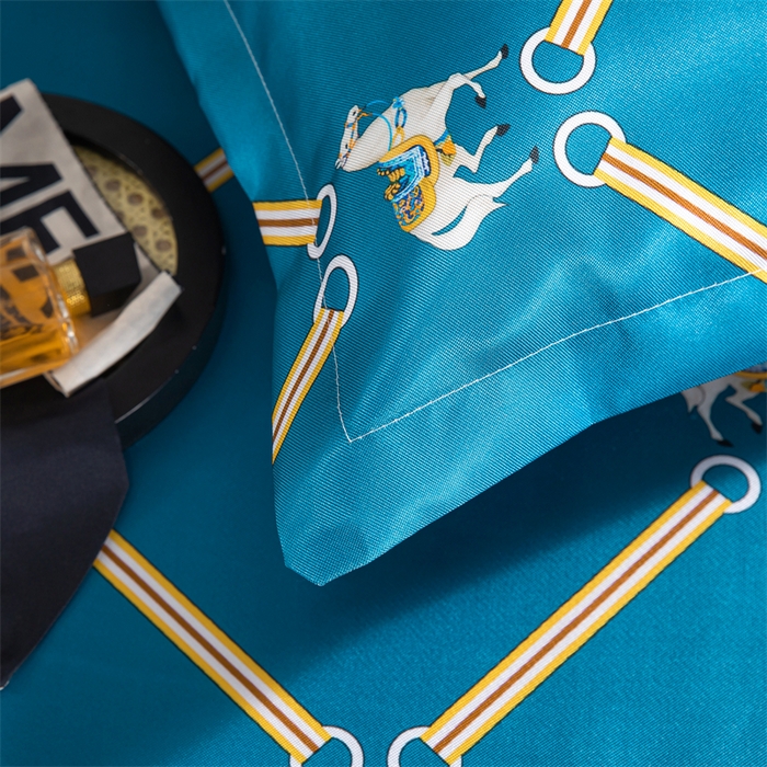 91家纺网 家纺一手货源 找家纺 梵克保罗 2024新款印花冰丝凉席套件-系列一 马到成功