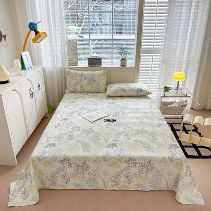 吉象家纺 2024新款老粗布三件套-床单款 仙草