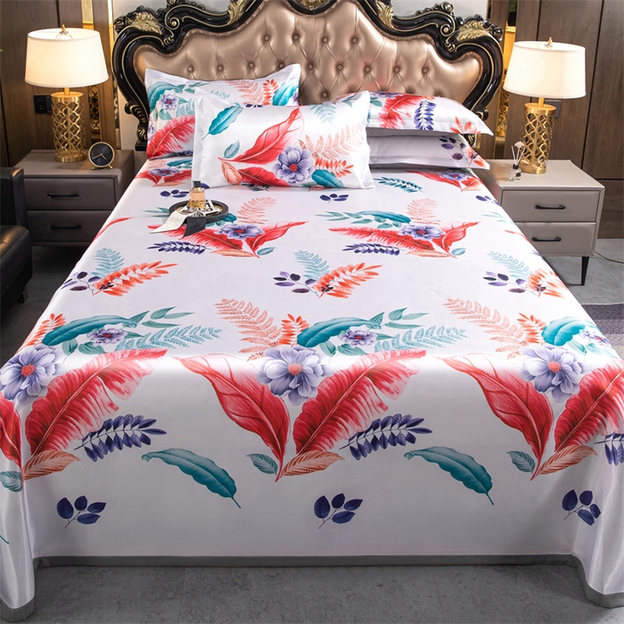 91家纺网 家纺一手货源 找家纺 梵克保罗 2024新款印花冰丝凉席套件-系列一 盛世花开