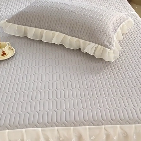 91家纺网 家纺一手货源 找家纺 花香四季家纺 2024新款新款0.5厚胶质凉席三件套-莫兰迪系列 莫兰迪-灰色