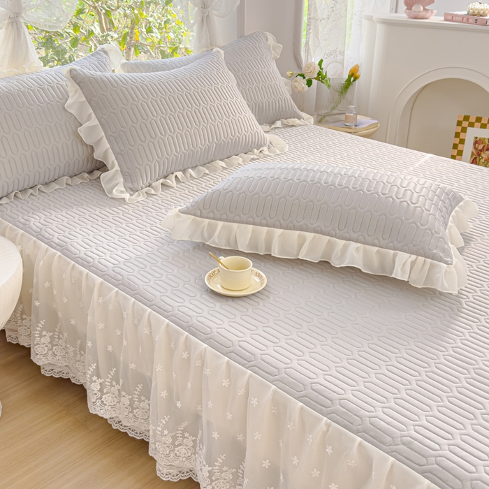 91家纺网 家纺一手货源 找家纺 花香四季家纺 2024新款新款0.5厚胶质凉席三件套-莫兰迪系列 莫兰迪-灰色