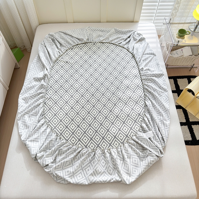 91家纺网 家纺一手货源 找家纺 吉象家纺 2024新款老粗布三件套-床笠款 品格灰