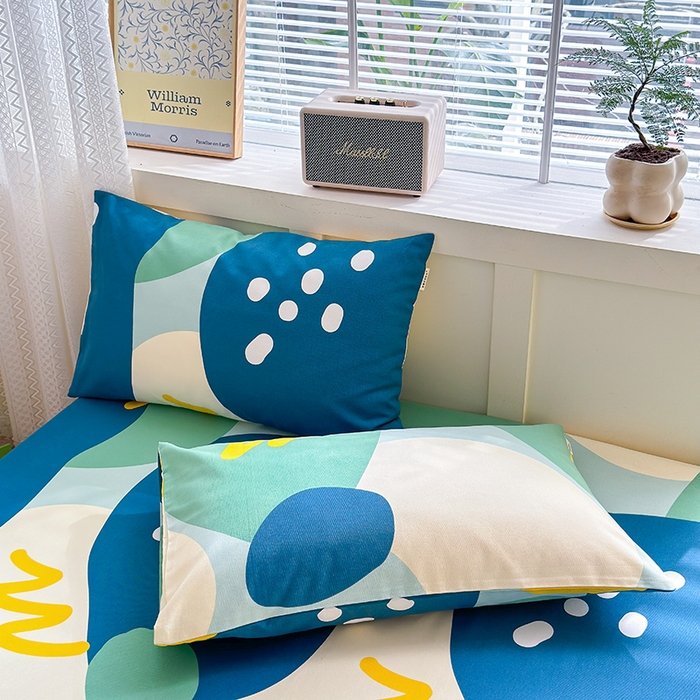 91家纺网 家纺一手货源 找家纺 吉象家纺 2024新款老粗布三件套-床笠款 悉尼绿