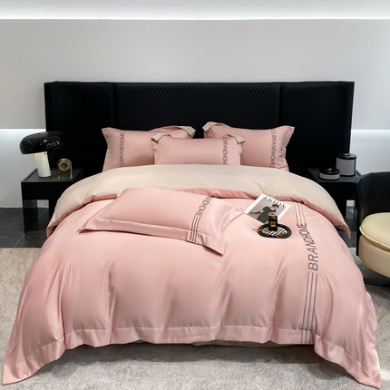 91家纺网 家纺一手货源 找家纺 （总）首尔家纺 2024水洗真丝冰丝刺绣四件套-伯恩系列