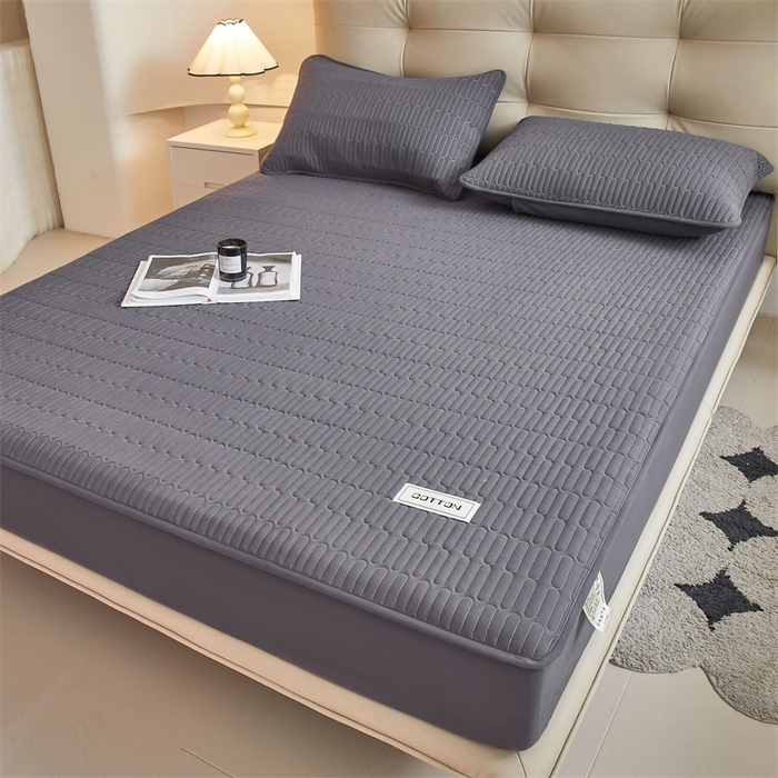 91家纺网 家纺一手货源 找家纺 3C 2024新款A类全棉水洗棉大豆夹棉床笠-初忆 初忆-星空灰