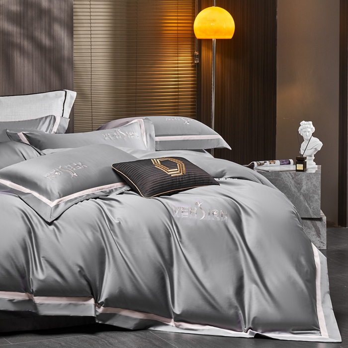 91家纺网 家纺一手货源 找家纺 琉宿2025新款50s双股长绒棉四件套-索菲亚 索菲亚-爵士灰