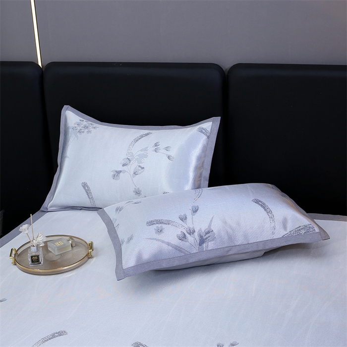 91家纺网 家纺一手货源 找家纺 青雅 2025新款抗菌粗冰丝席 冰丝-蓝