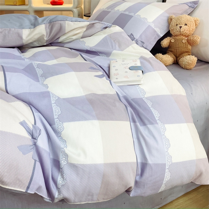 91家纺网 家纺一手货源 找家纺 铭博家纺 2024新款全棉印花四件套 优雅生活-兰