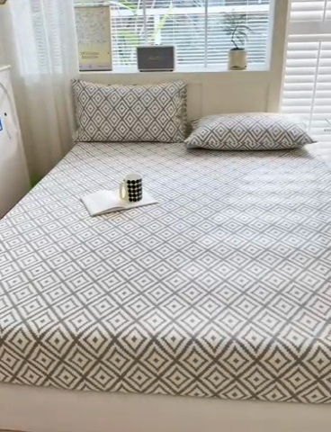 91家纺网 家纺一手货源 找家纺 吉象家纺 2024新款老粗布三件套-床笠款 品格灰