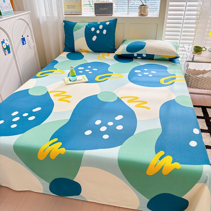 91家纺网 家纺一手货源 找家纺 吉象家纺 2024新款老粗布三件套-床单款 悉尼绿