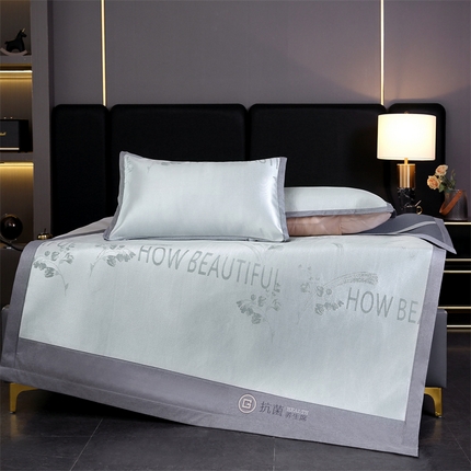 青雅 2025新款抗菌粗冰丝席 冰丝-灰