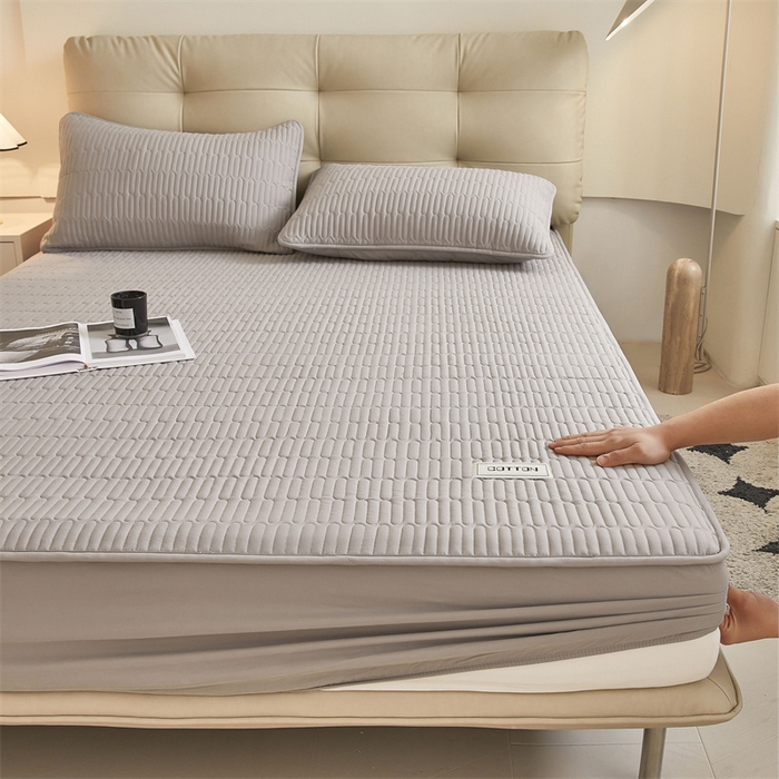 91家纺网 家纺一手货源 找家纺 3C 2024新款A类全棉水洗棉大豆夹棉床笠-初忆 初忆-时尚灰