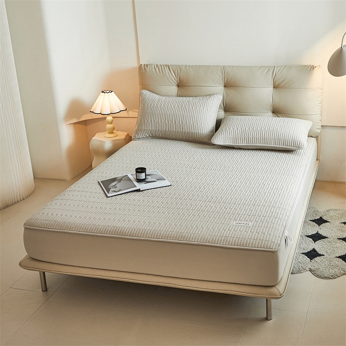 91家纺网 家纺一手货源 找家纺 3C 2024新款A类全棉水洗棉大豆夹棉床笠-初忆 初忆-烟雾灰