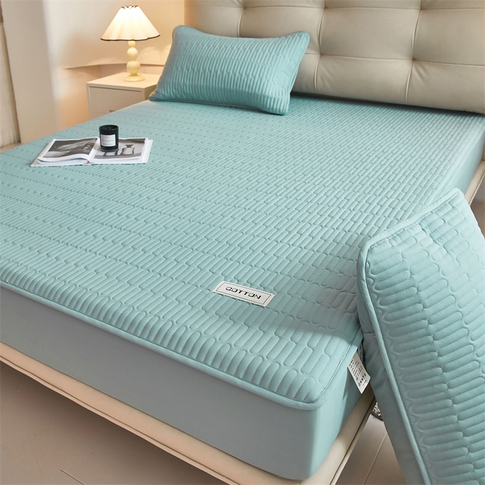 91家纺网 家纺一手货源 找家纺 （总）3C 2024新款A类全棉水洗棉大豆夹棉床笠-初忆