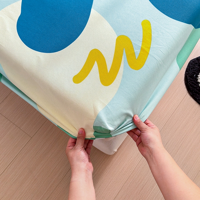 91家纺网 家纺一手货源 找家纺 吉象家纺 2024新款老粗布三件套-床笠款 悉尼绿