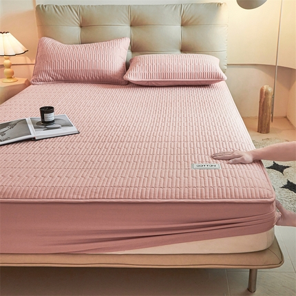 91家纺网 家纺一手货源 找家纺 （总）3C 2024新款A类全棉水洗棉大豆夹棉床笠-初忆