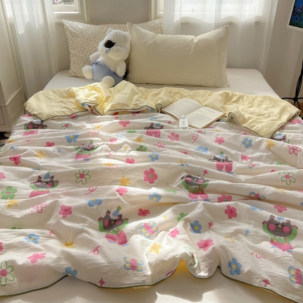 91家纺网 家纺一手货源 找家纺 （总）花伞家居 2024新款亲肤水洗棉印花夏被