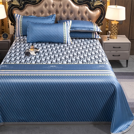 91家纺网 家纺一手货源 找家纺 梵克保罗 2024新款印花冰丝凉席套件-系列一 时尚星空