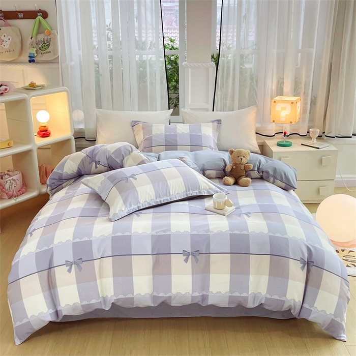 91家纺网 家纺一手货源 找家纺 铭博家纺 2024新款全棉印花四件套 优雅生活-兰