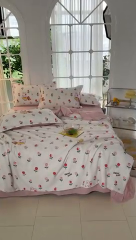 91家纺网 家纺一手货源 找家纺 （总）帕芬鸟家纺 2025新款有氧泡泡棉夏被四件套