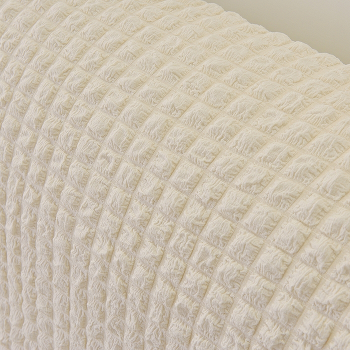 91家纺网 家纺一手货源 找家纺 启博家纺 2024新款简约舒适泡泡纱系列-床头罩 米白