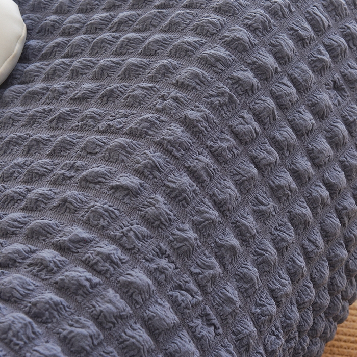 91家纺网 家纺一手货源 找家纺 启博家纺 2024新款简约舒适泡泡纱系列-毛毛虫懒人沙发套 灰蓝