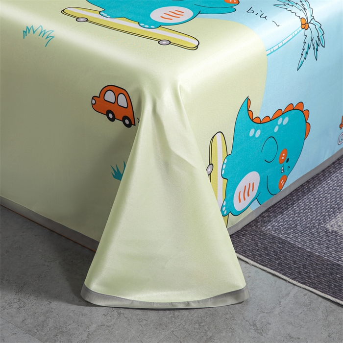 91家纺网 家纺一手货源 找家纺 梵克保罗 2024新款印花冰丝凉席套件-系列一 恐龙世界