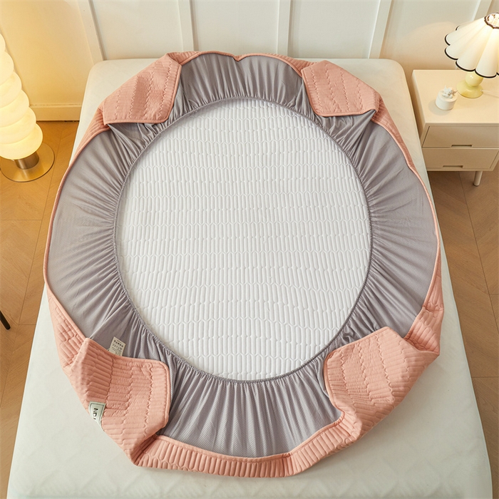 91家纺网 家纺一手货源 找家纺 3C 2024新款A类全棉水洗棉大豆夹棉床笠-网忆 网忆-香妃玉