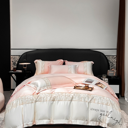 91家纺网 家纺一手货源 找家纺 （总）博纳家纺 2024新款60S水洗真丝提花剪花四件套—茉莉