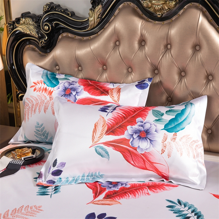 91家纺网 家纺一手货源 找家纺 梵克保罗 2024新款印花冰丝凉席套件-系列一 盛世花开