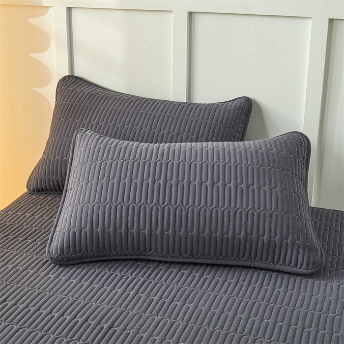 91家纺网 家纺一手货源 找家纺 3C 2024新款A类全棉水洗棉大豆夹棉床笠-网忆 网忆-星空灰