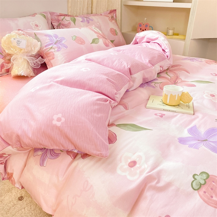 91家纺网 家纺一手货源 找家纺 铭博家纺 2024新款全棉印花四件套 兰若幽香