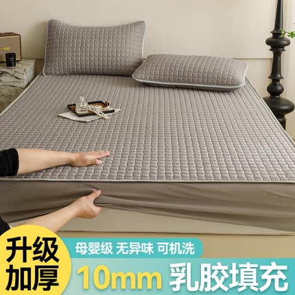 91家纺网 家纺一手货源 找家纺 （总）布卢姆床垫2025新款A类凉感丝10mm纯色乳胶凉席雅境系列床笠款