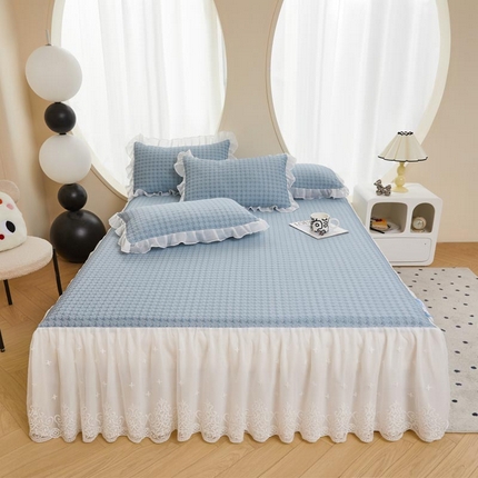91家纺网 家纺一手货源 找家纺 （总）源梦家纺 2025新款千鸟格系列-PE高分子凉感软席凉席床裙