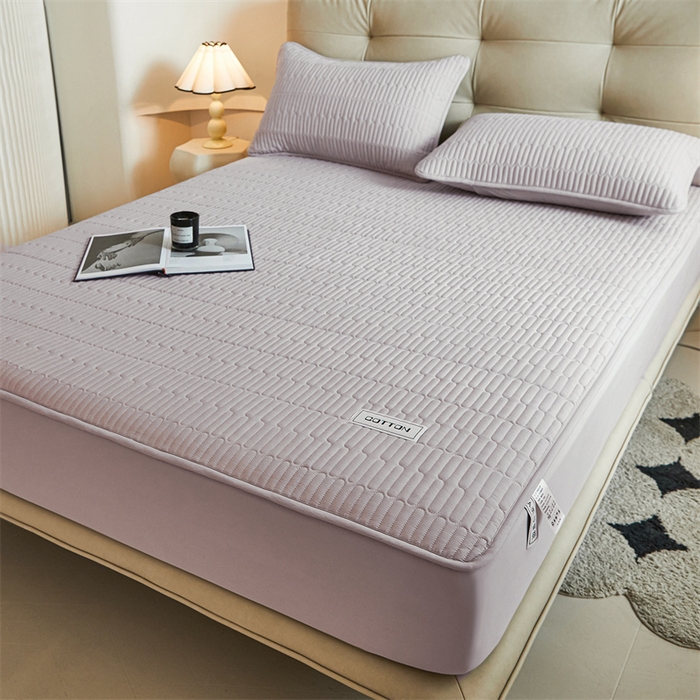 91家纺网 家纺一手货源 找家纺 3C 2024新款A类全棉水洗棉大豆夹棉床笠-初忆 初忆-香芋紫