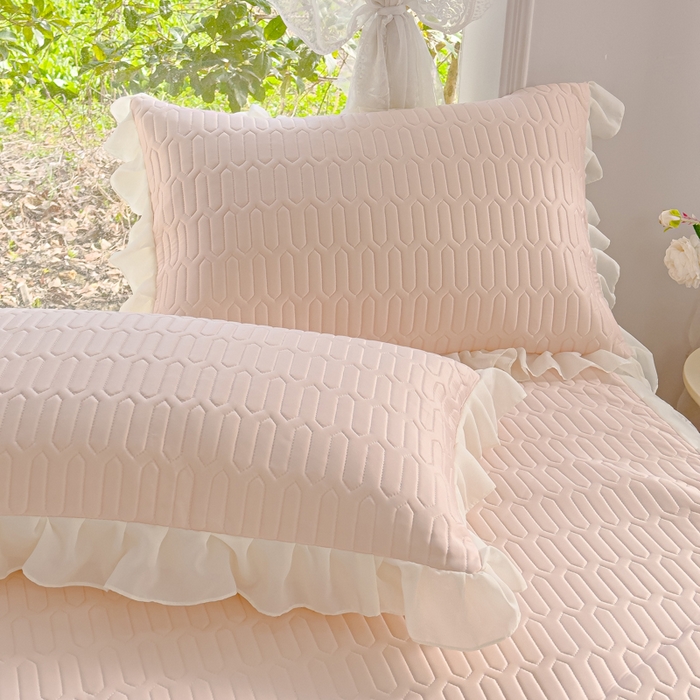 91家纺网 家纺一手货源 找家纺 花香四季家纺 2024新款新款0.5厚胶质凉席三件套-莫兰迪系列 莫兰迪-粉玉