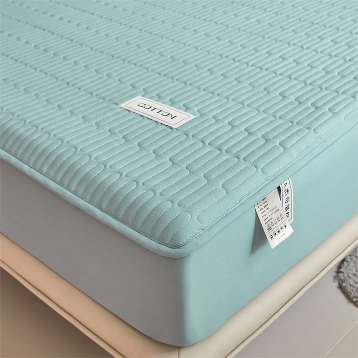 91家纺网 家纺一手货源 找家纺 3C 2024新款A类全棉水洗棉大豆夹棉床笠-初忆 初忆-湖水绿