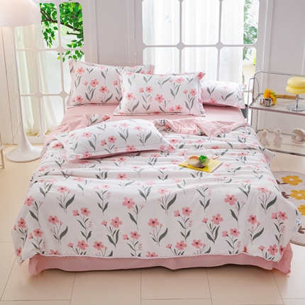 91家纺网 家纺一手货源 找家纺 帕芬鸟家纺 2025新款有氧泡泡棉夏被四件套 小确幸