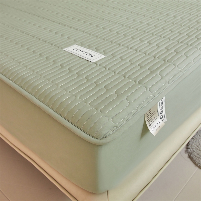 91家纺网 家纺一手货源 找家纺 3C 2024新款A类全棉水洗棉大豆夹棉床笠-初忆 初忆-抹茶绿