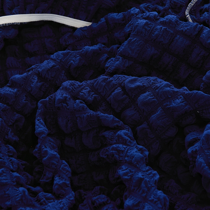 91家纺网 家纺一手货源 找家纺 启博家纺 2024新款简约舒适泡泡纱系列-床头罩 宝蓝