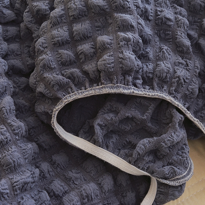 91家纺网 家纺一手货源 找家纺 启博家纺 2024新款简约舒适泡泡纱系列-毛毛虫懒人沙发套 灰蓝