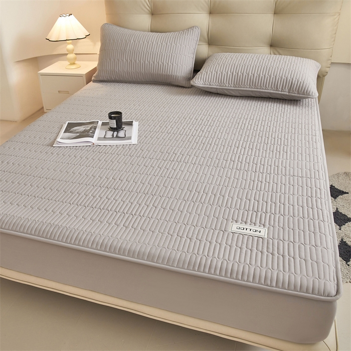 91家纺网 家纺一手货源 找家纺 3C 2024新款A类全棉水洗棉大豆夹棉床笠-初忆 初忆-时尚灰