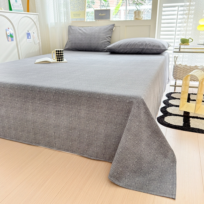 91家纺网 家纺一手货源 找家纺 吉象家纺 2024新款老粗布三件套-床单款 墨